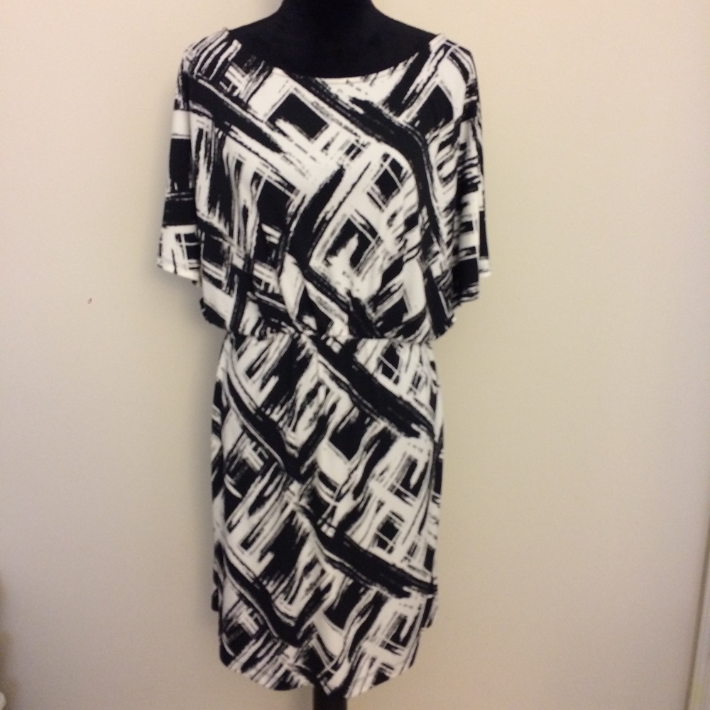 Talbots Petites Black and White Dress
